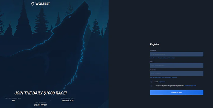 Wolfbet — seo-text:registration